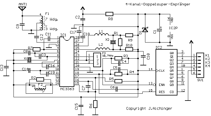 RC 4-Channel FM receiver circuit