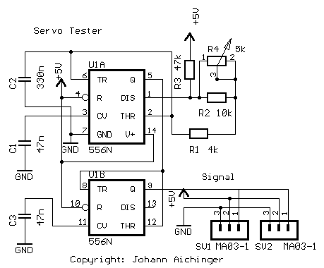 Servo Tester – Circuit Schematic