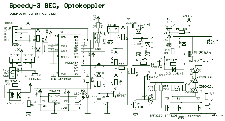 Motor Speed control with optocoupler – Circuit Schematic