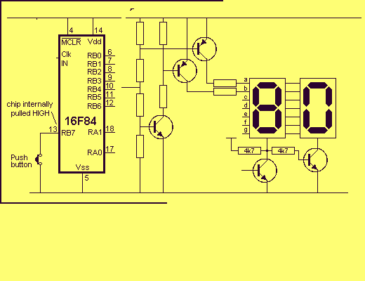 2 Digit Counter (PIC12F629) – Circuit Schematic