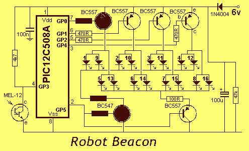 PIC12C508A Beacon – Circuit Schematic