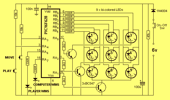Electronic TIC TAC TOE circuit