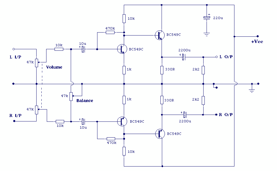 Stereo Headphone Amplifier circuit