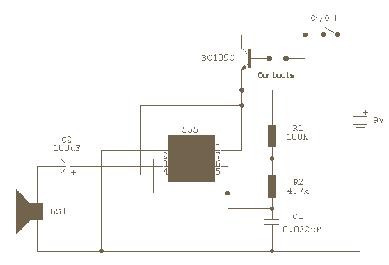 Water Activated Alarm circuit
