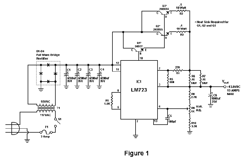 10 Amp 138 Volt Power Supply circuit