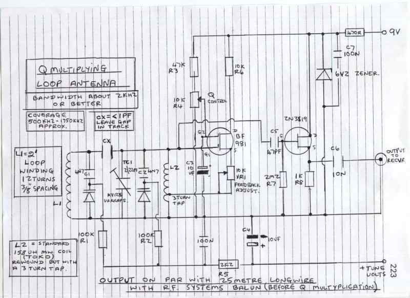 Q-Multiplying Loop Antenna circuit