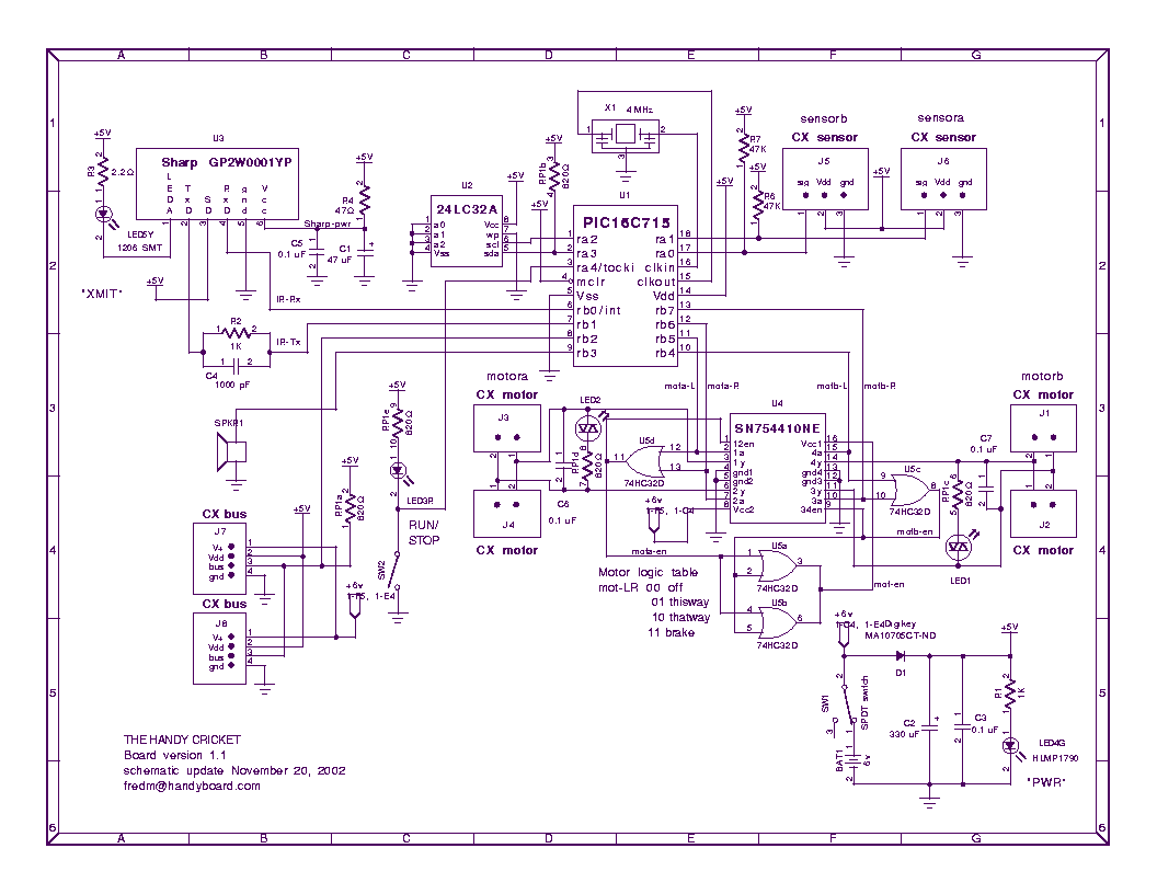 Handy Cricket Hardware Description – Circuit Schematic