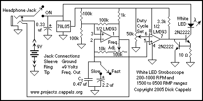 White LED Stroboscope circuit
