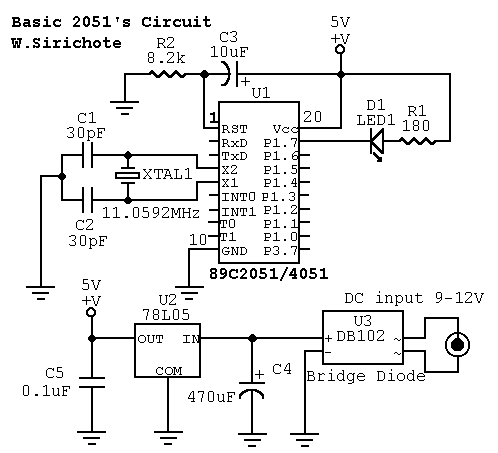 Basic 2051`s Circuit – Circuit Schematic