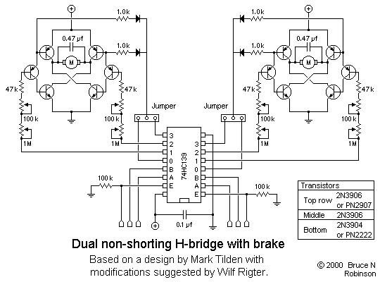 Full-featured Dual H-bridge circuit