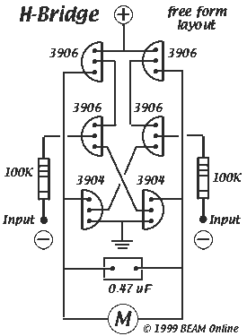 6-transistor H-bridge – Circuit Schematic
