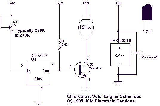 Chloroplast solar engines – Circuit Schematic