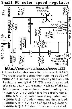 Small DC Motor Speed Regulator – Circuit Schematic