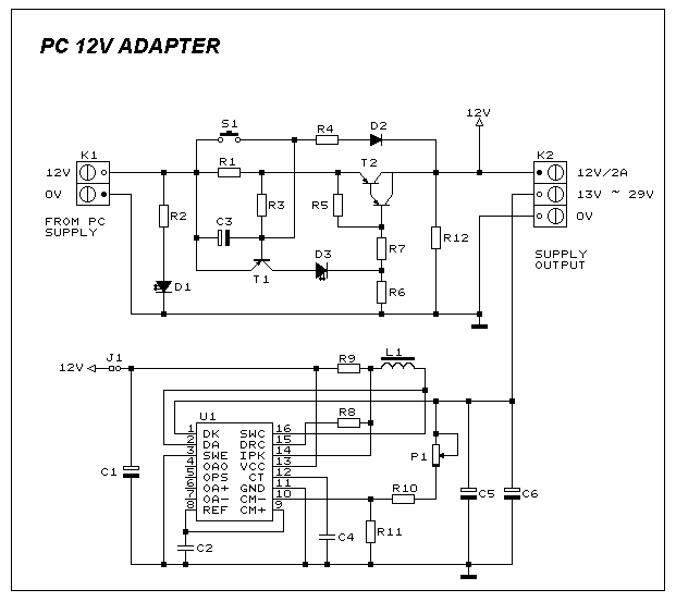 PC 12V ADAPTER circuit