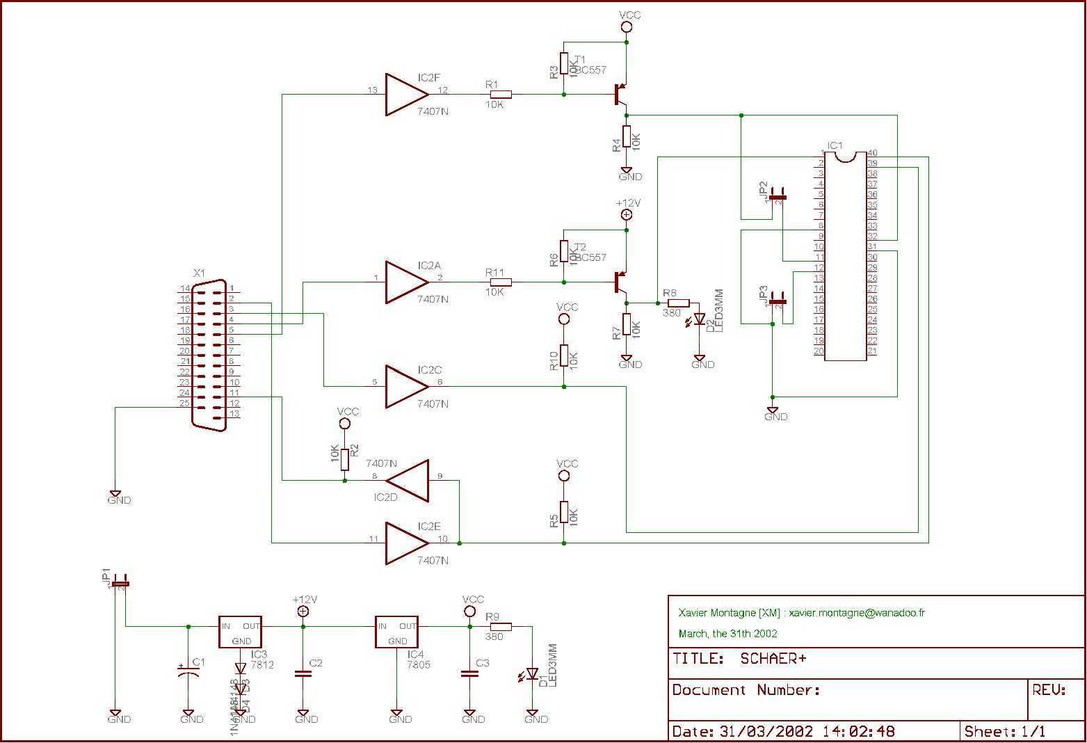 PIC18 programmer – Circuit Schematic