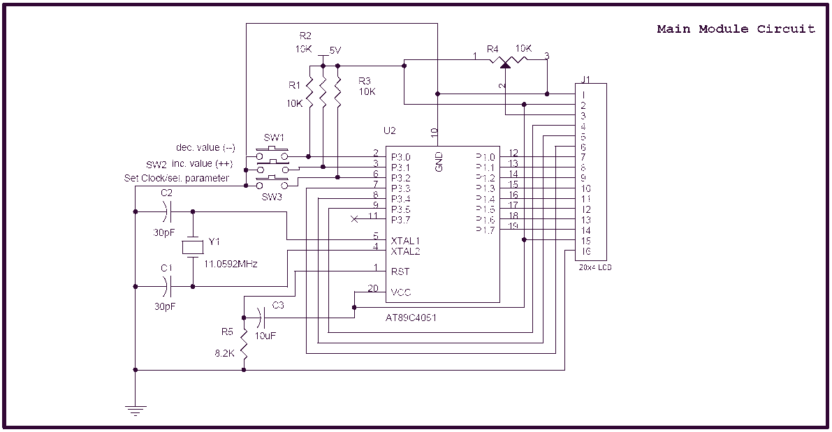 AT89C4051 as RTC – Circuit Schematic