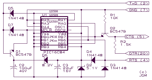 Universal PIC-EEPROM programmer – Circuit Schematic