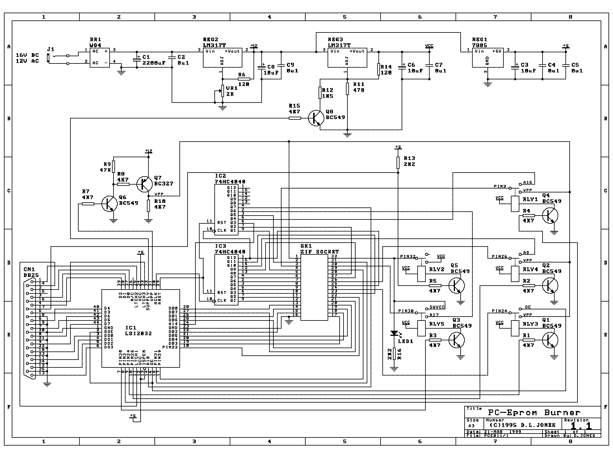 EPROM Programmer Mk2 – Circuit Schematic